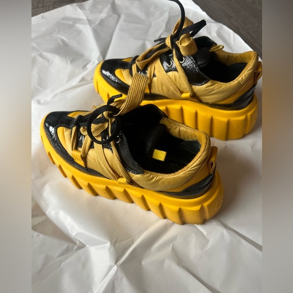AGL Yellow and Black Women's Sneakers - Picture 6 of 7